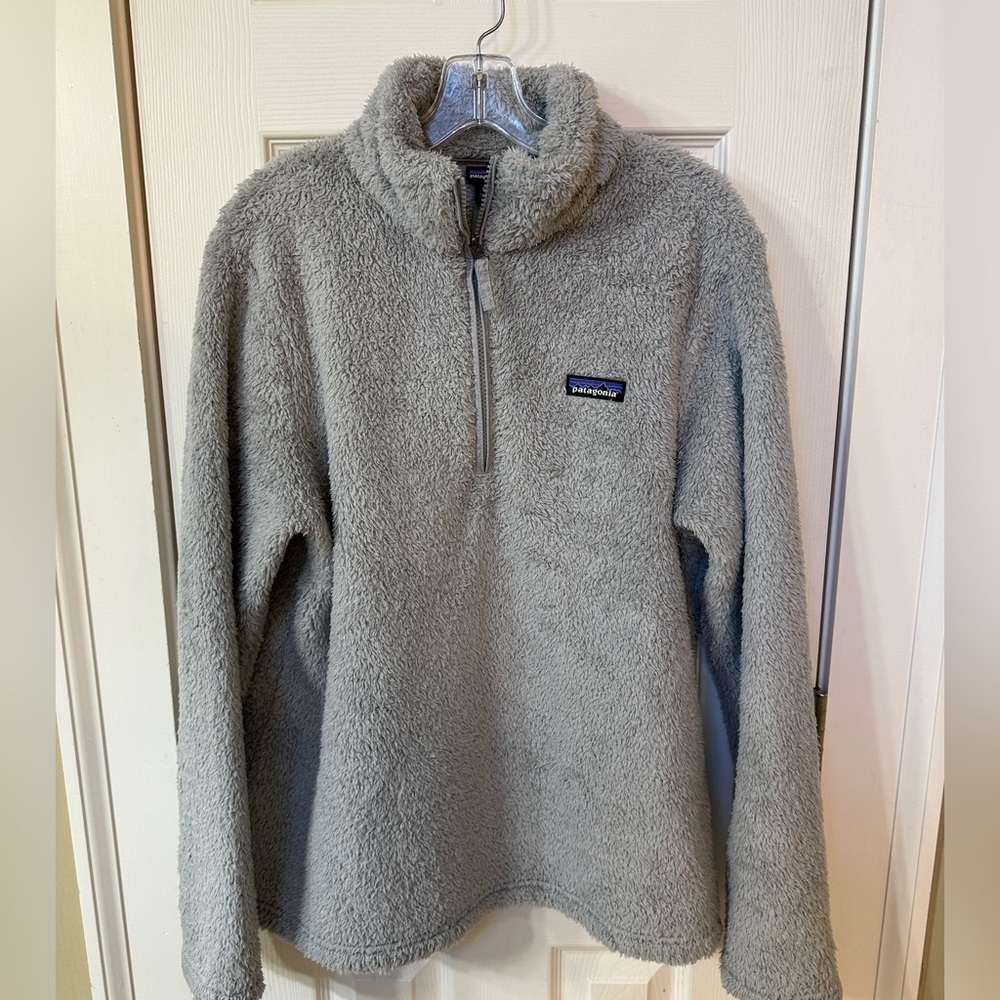 Patagonia Jacket Womens XL Gray Fleece Synchilla Soft Pullover Fuzzy Quarter Zip